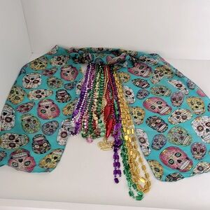 Mardi Gras beads and scarf from holiday in LAS VEGAS RIO HOTEL JUBILEE